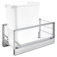 5349 Single 35 Quart Bottom Mount Waste Container Aluminum Rev-A-Shelf 5349-15DM-1