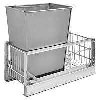 Rev-A-Shelf 5349-15DM-1SS 32-Qt Single Pull-Out Waste Container - Stainless Steel