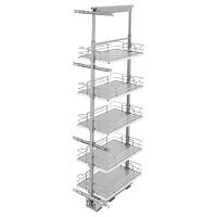 Gray Solid Bottom (5) Shelf Pullout w/ Soft-Close for Full Access 15