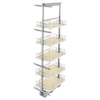 Natural Maple Solid Bottom (5) Shelf Pullout w/ Soft-Close for Full Access 15" Pantry w/Height of 58-1/4" to 65-3/4" Rev-A-Shelf 5358-13-MP