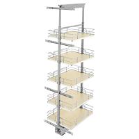 Natural Maple Solid Bottom (5) Shelf Pullout w/ Soft-Close for Full Access 18" Pantry w/Height of 58-1/4" to 65-3/4" Rev-A-Shelf 5358-16-MP