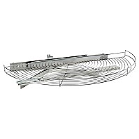 Single Chrome Wire Half Moon Shelf with Pivot and Slide for 18-1/2" Blind Corner Opening Rev-A-Shelf 5881-33CR-1