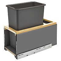 Rev-A-Shelf 30 QT Single LEGRABOX Bottom Mount Waste Container Pull-Out, Orion gray - 5LB-1230OGMP-113