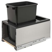 Rev-A-Shelf 5LB-1535SSBL-118 Single LEGRABOX Waste Containers - 35 qt - Black and Gray