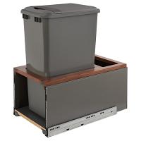 Rev-A-Shelf 5LB-1550OGWN-113 Single LEGRABOX Waste Containers - 50 qt - Gray and Walnut