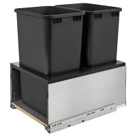 Rev-A-Shelf 5LB-1850SSBL-218 Double LEGRABOX Waste Containers - 2x50 qt - Black