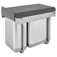 Rev-A-Shelf 8-785-30-2SS Double Under Sink Mount Waste Containers - Stainless Steel