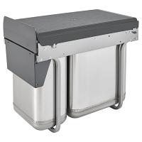 Rev-A-Shelf 8-785-30-DM2SS Double Door Mount Under Sink Waste Container - Stainless Steel