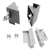 TANDEMBOX M Height Front Fixing Bracket Set for SPACE CORNER White Aluminum/Gray Blum ZSF.340E.M1 