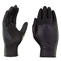 4 Mil Black Nitrile Gloves Size Large 100/Box