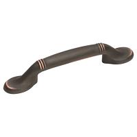 Amerock BP1300-ORB Brass &amp; Sterling Tradition Ribbed Pull - 3" - Oil Rubbed Bronze