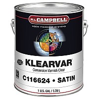 ML Campbell KlearVar Satin Clear Topcoat Conversion Varnish, 1 Gallon - C116624-16
