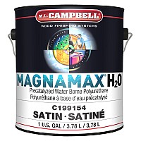 ML Campbell MagnaMax H2O Satin Water-Based Pre-Cat Clear Polyurethane, 1 Gallon - C199154-16