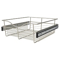 Rev-A-Shelf CB-182007SN-3, Pull-Out Wire Closet Basket, 18 W x 20 D x 7 H, Satin Nickel