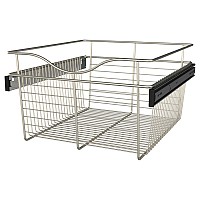 Rev-A-Shelf CB-182011SN-3, Pull-Out Wire Closet Basket, 18 W x 20 D x 11 H, Satin Nickel