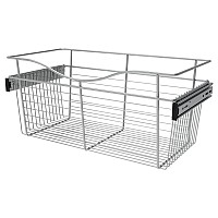 Rev-A-Shelf CB-241211CR-3, Pull-Out Wire Closet Basket, 24 W x 12 D x 11 H, Chrome