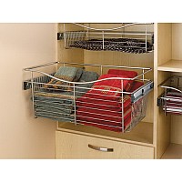 Rev-A-Shelf CB-242011CR-3, Pull-Out Wire Closet Basket, 24 W x 20 D x 11 H, Chrome