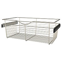 Rev-A-Shelf CB-301611SN-3, Pull-Out Wire Closet Basket, 30 W x 16 D x 11 H, Satin Nickel