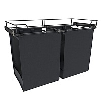 30" Pull-Out Canvas Bag Double Hamper with Black Bag Sidelines CSOHSL-30-1