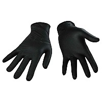 Disposable Black Nitrile Gloves Size M 6 Mil - 100/Box, DN106-M