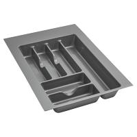 Plastic Cutlery Drawer Insert 14-1/4"W Glossy Silver Rev-A-Shelf  GCT-2S-52