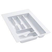 Plastic Cutlery Drawer Insert 14-1/4"W Glossy White  Rev-A-Shelf  GCT-2W-20