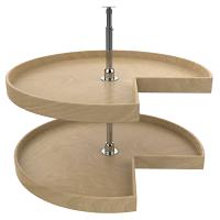 32" Wood Kidney 2 Shelf Lazy Susan Natural Maple Independently Rotating Rev-A-Shelf LD-4NW-472-32-1