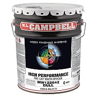 ML Campbell Dull High Performance Fast Dry Non Yellowing Pre-Cat White/Opaque Lacquer, 1 Gallon - MW122642-16