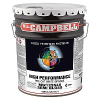 ML Campbell Semi-Gloss High Performance Fast Dry Non Yellowing Pre-Cat White/Opaque Lacquer, 5 Gallon - MW122646-20