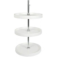 20" Polymer Full Circle 3 Shelf Lazy Susan White Independent Rotating Knape and Vogt PFN20S3T-W