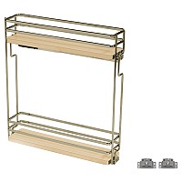 Salice Two Tier Shelves Base Organizer 5-3/4" Full Extension Soft-Close, Maple and Champagne - QELQAM6DXOMVCH