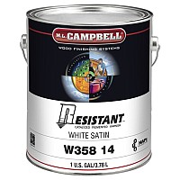 ML Campbell Resistant Satin High Performance White Post-Cat Varnish, 1 Gallon - W35814-16