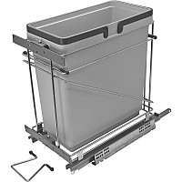 Salice 12" Waste-Recycle Soft-Close Pull-Out Organizer with 35 Qt Bin Gray QPAM12135CR